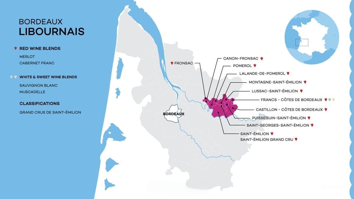 Bản đồ vùng Bờ Phải Bordeaux