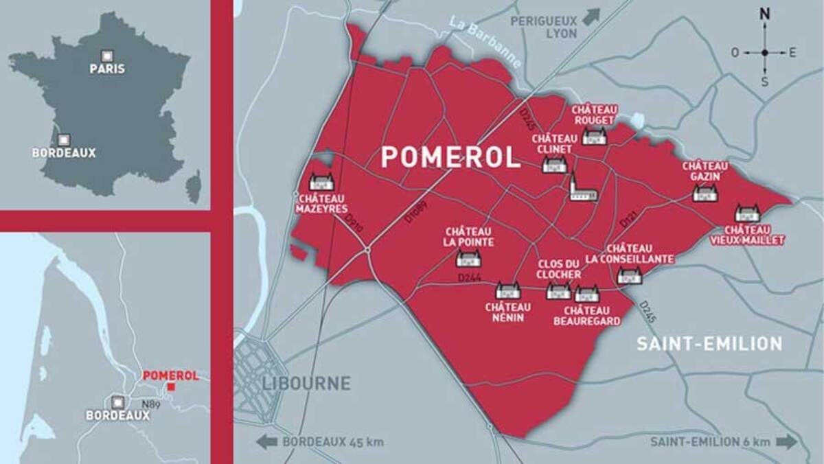 Bản đồ vùng Pomerol