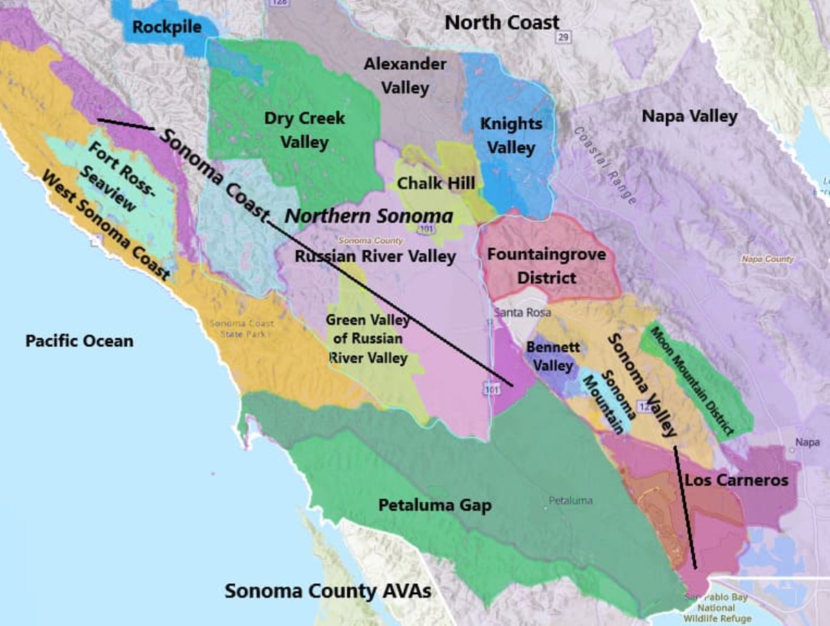 Bản đồ vùng Sonoma