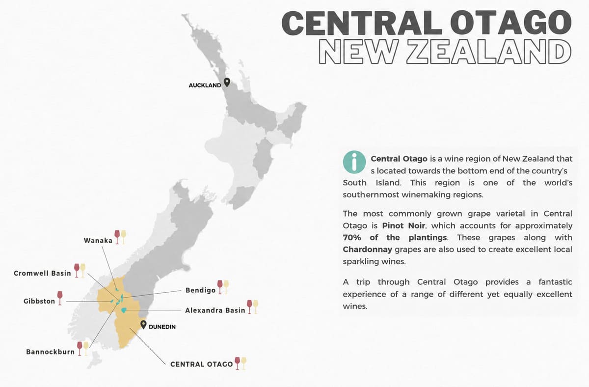 Bản đồ vùng Central Otago