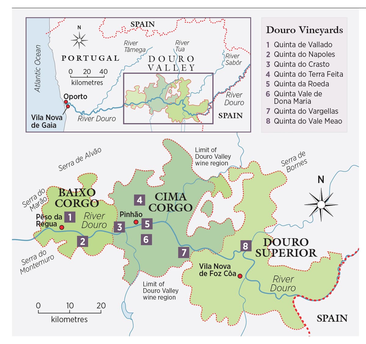 Bản đồ vùng Douro