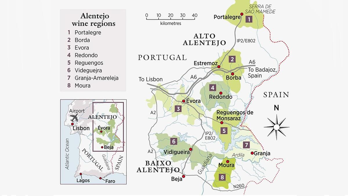 Bản đồ vùng Alentejo