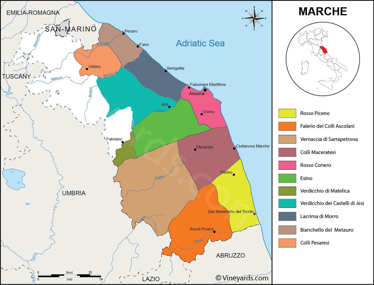 Bản đồ vùng Marche