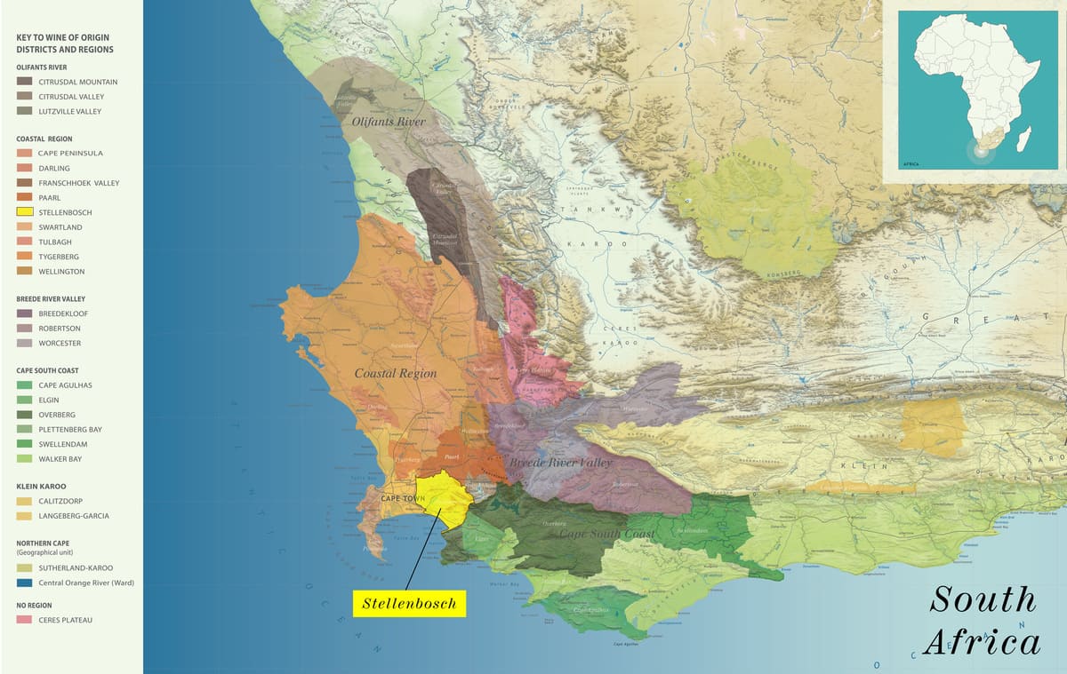 Bản đồ vùng Stellenbosch