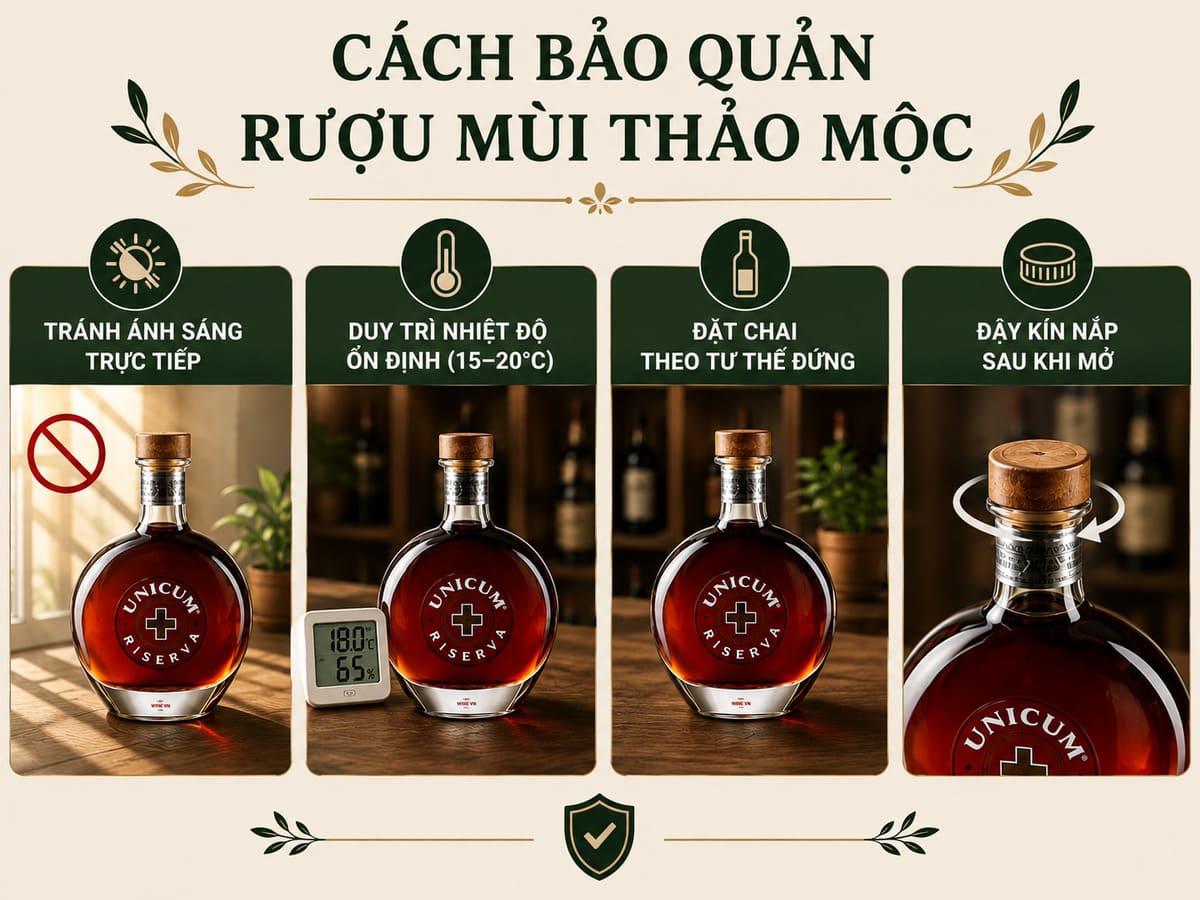 Cách bảo quản rượu mùi thảo mộc