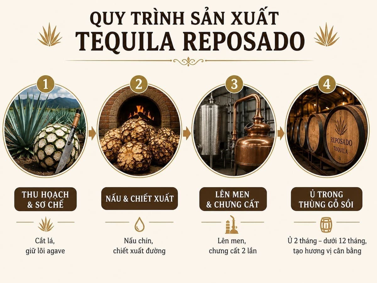 Quy trình sản xuất Tequila Reposado