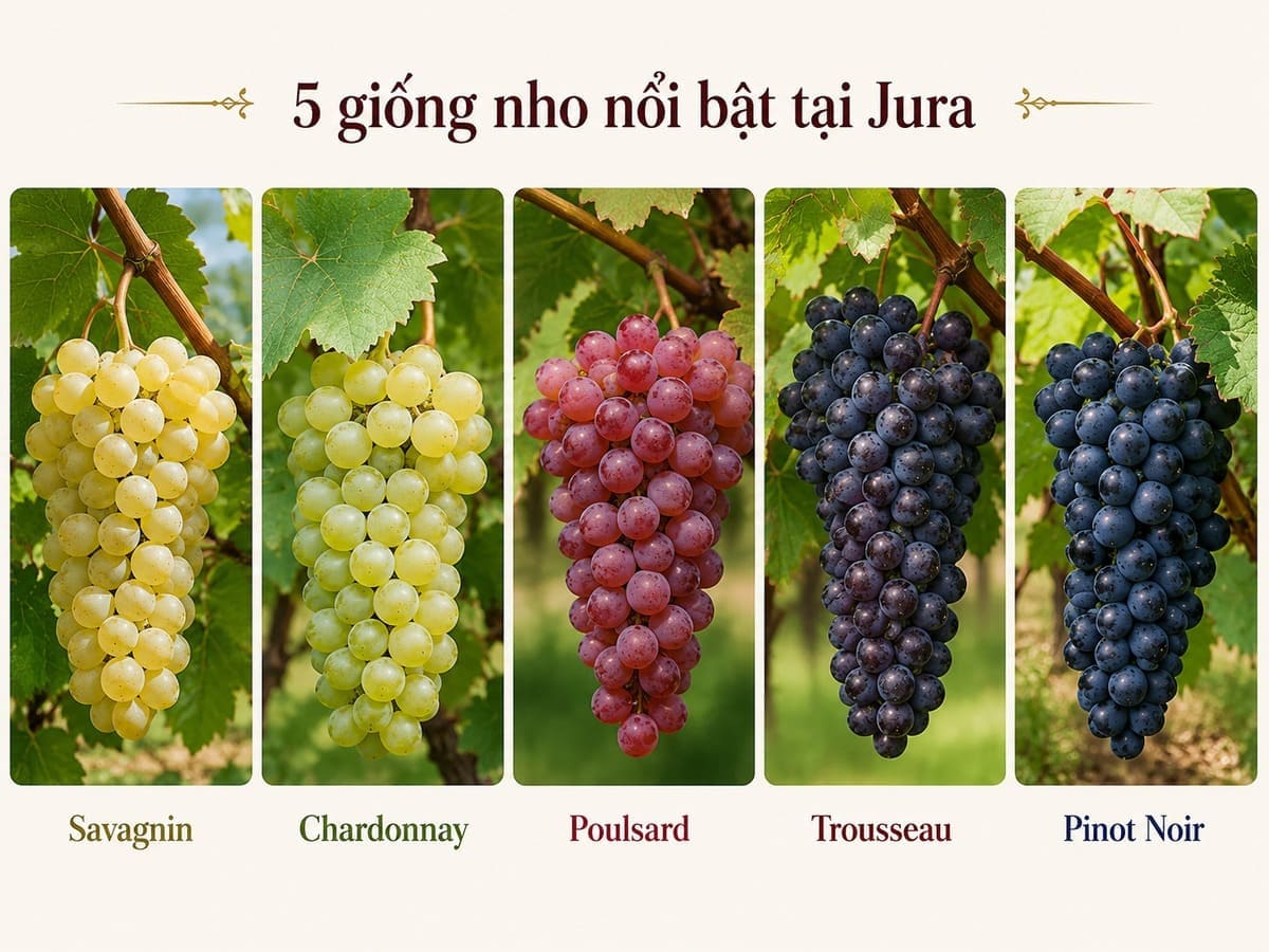 Giống nho nổi bật tại Jura