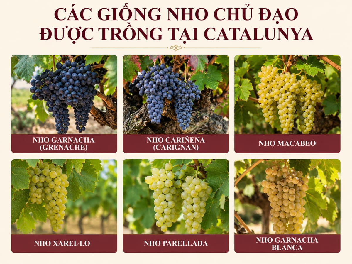 Các giống nho chủ đạo tại Catalunya