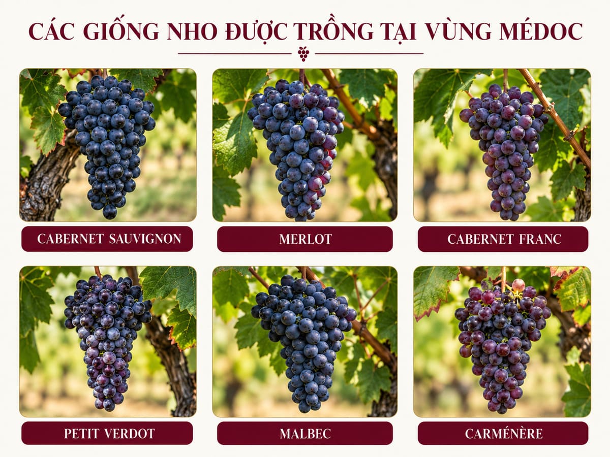 Các giống nho được trồng tại vùng Médoc