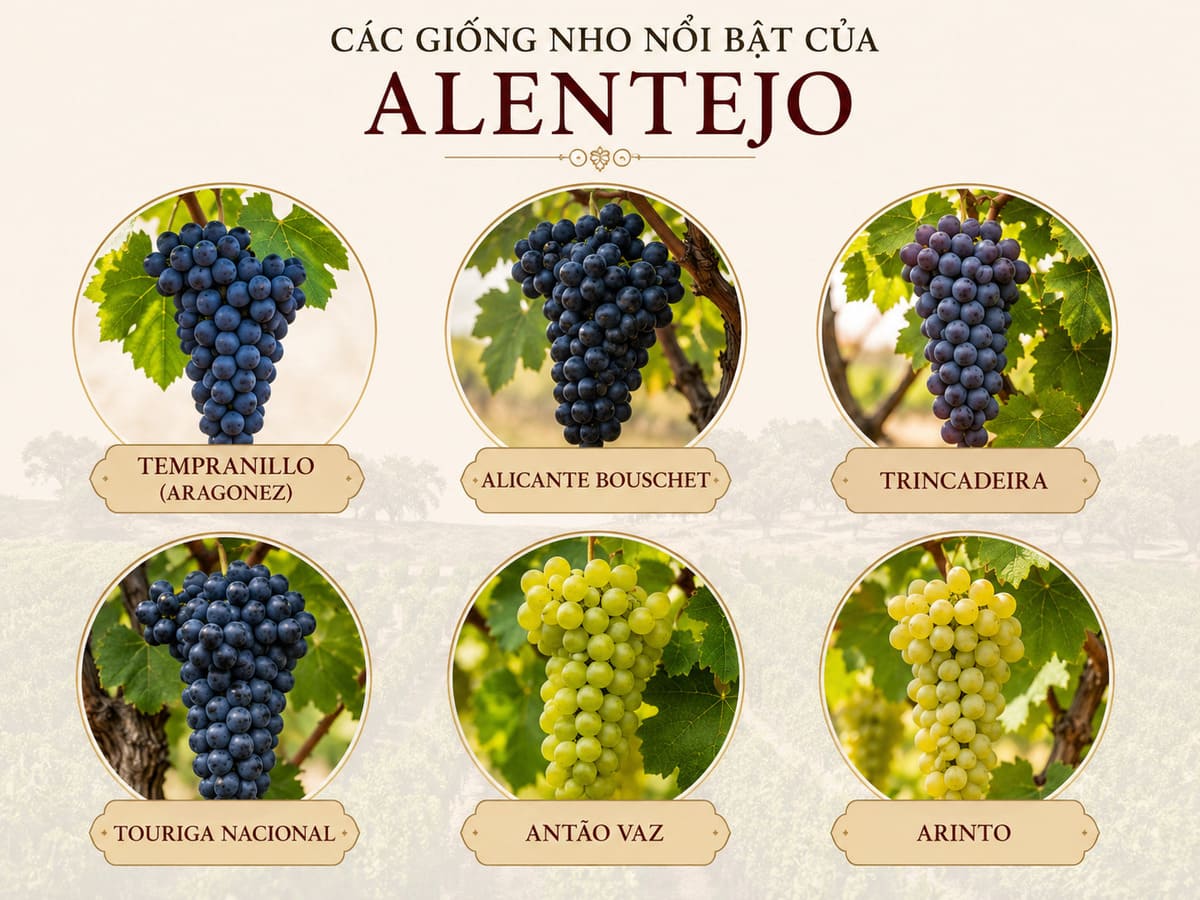 Các giống nho nổi bật của Alentejo