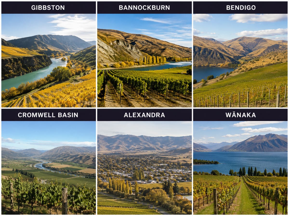 tCác tiểu vùng rượu vang của Central Otago
