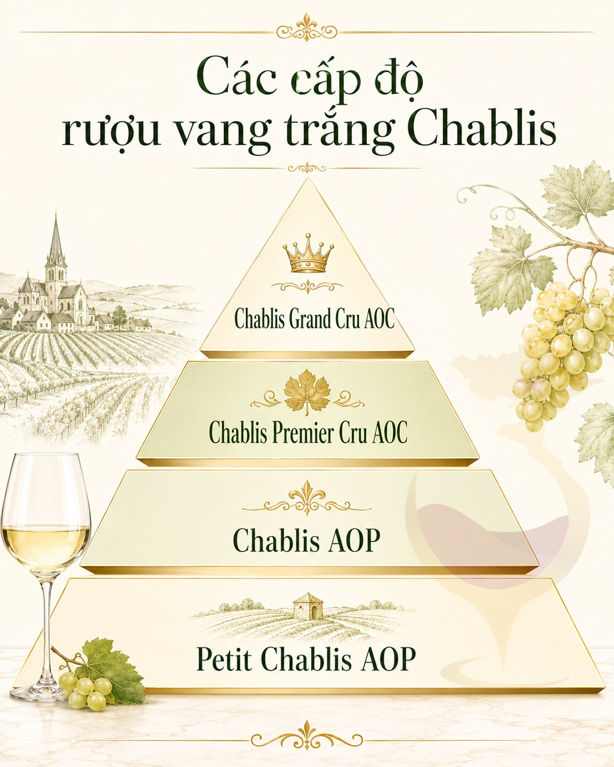 Các cấp độ rượu vang Chablis