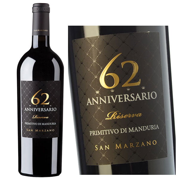 Rượu vang 62 Anniversario Riserva Primitivo