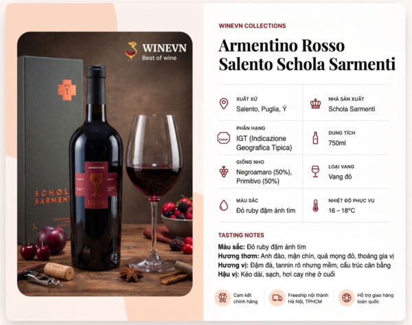 Thông tin rượu Vang Armentino