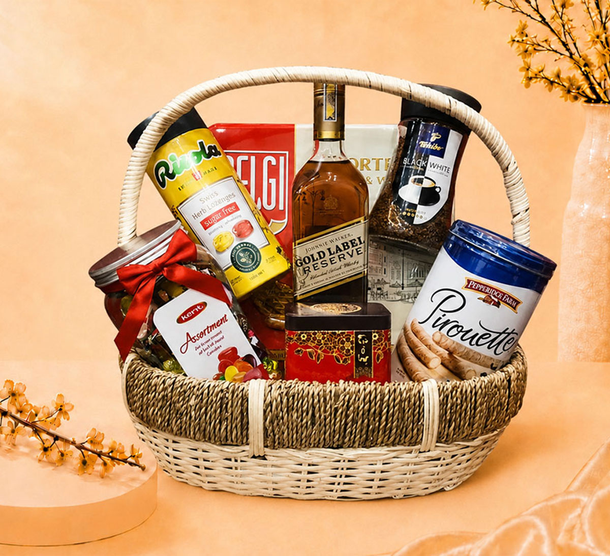 Giỏ Quà Tết Đẹp Giỏ Mây | WineVN