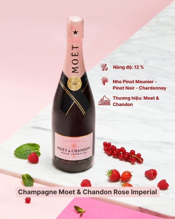 Rượu Champagne Moet Chandon Imperial Rose nổi tiếng Rượu Champagne Moet Chandon Imperial Rose