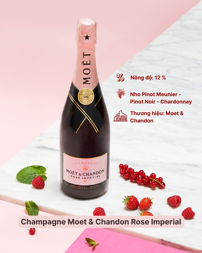 Rượu Champagne Moet Chandon Imperial Rose