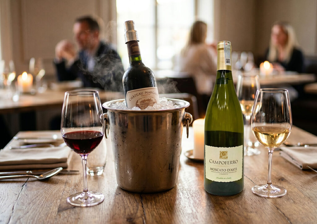 Nhiệt độ phục vụ rượu vang