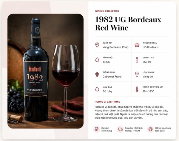 Rượu vang 1982 UG Bordeaux đỏ