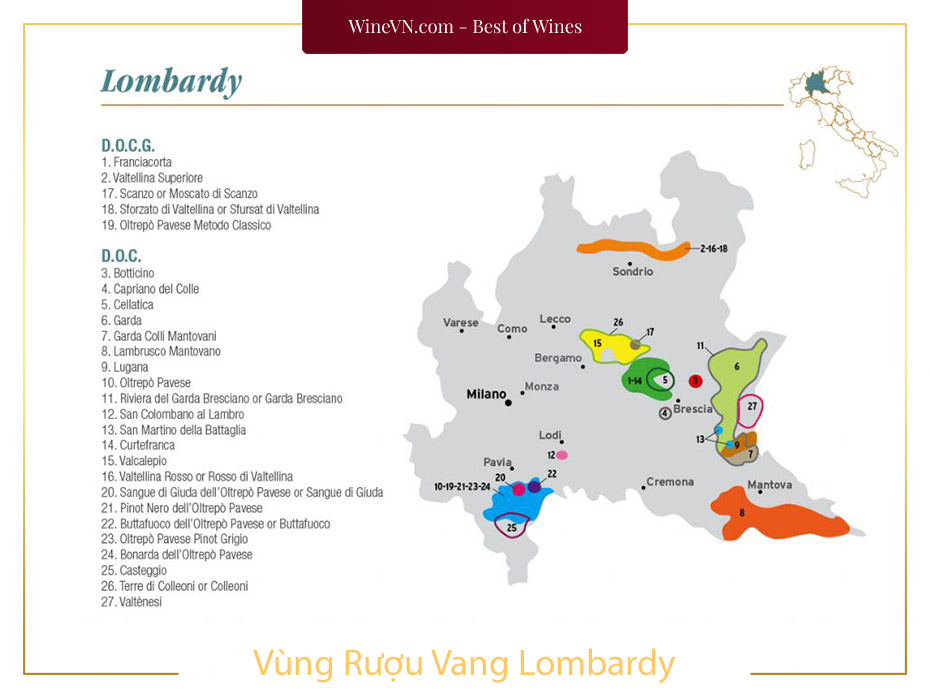 Vùng Rượu Vang Lombardy