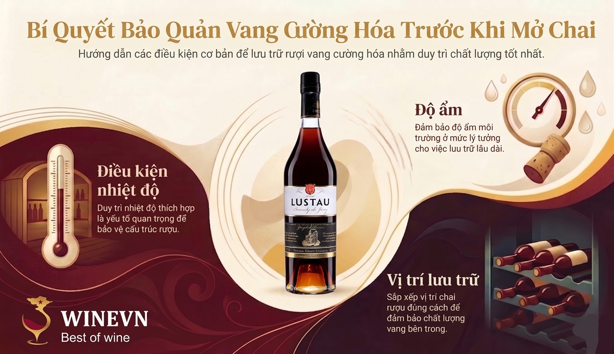 Cách bảo quản vang cường hóa