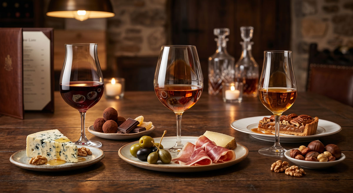 Kết hợp rượu vang cường hóa với món ăn