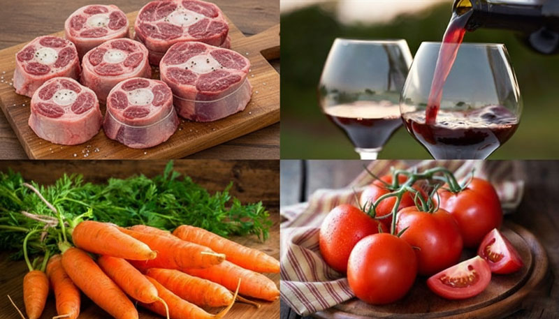 Nguyên liệu Đuôi bò hầm rượu vang