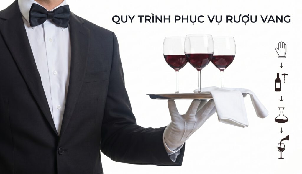 Quy trình phục vụ rượu vang
