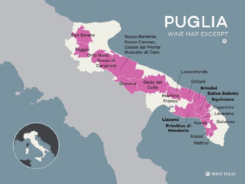 Bản đồ rượu vang puglia