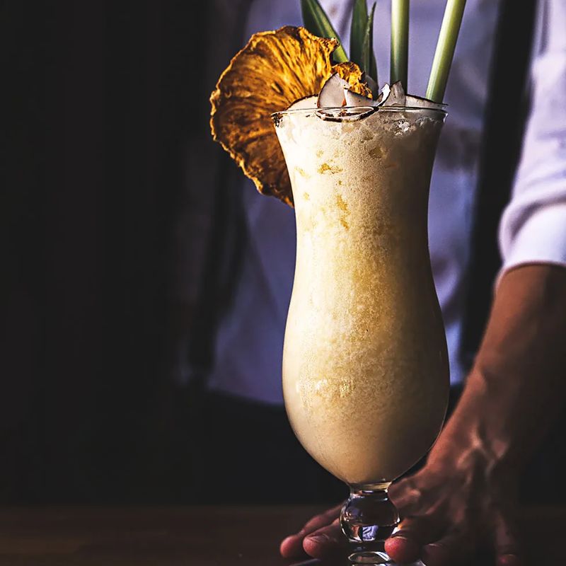 Thành phẩm ly cocktail pina colada đá viên