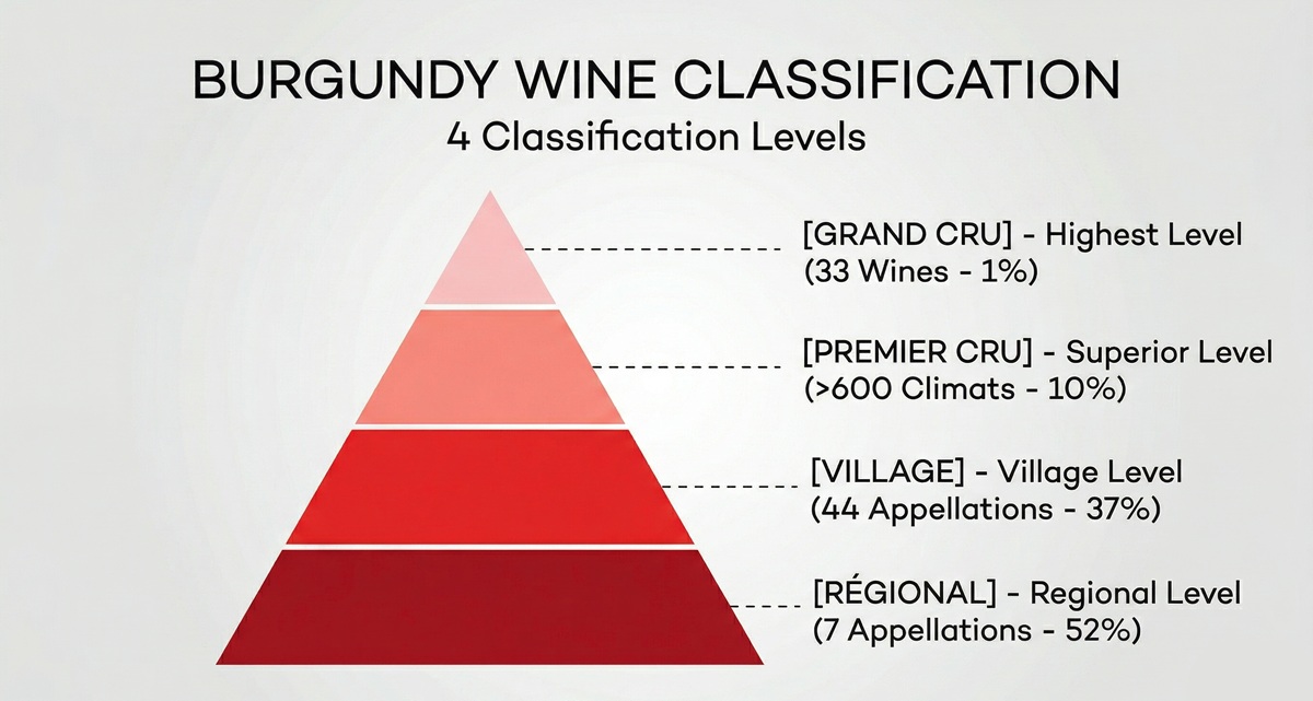 Phân hạng rượu vang Burgundy Pháp