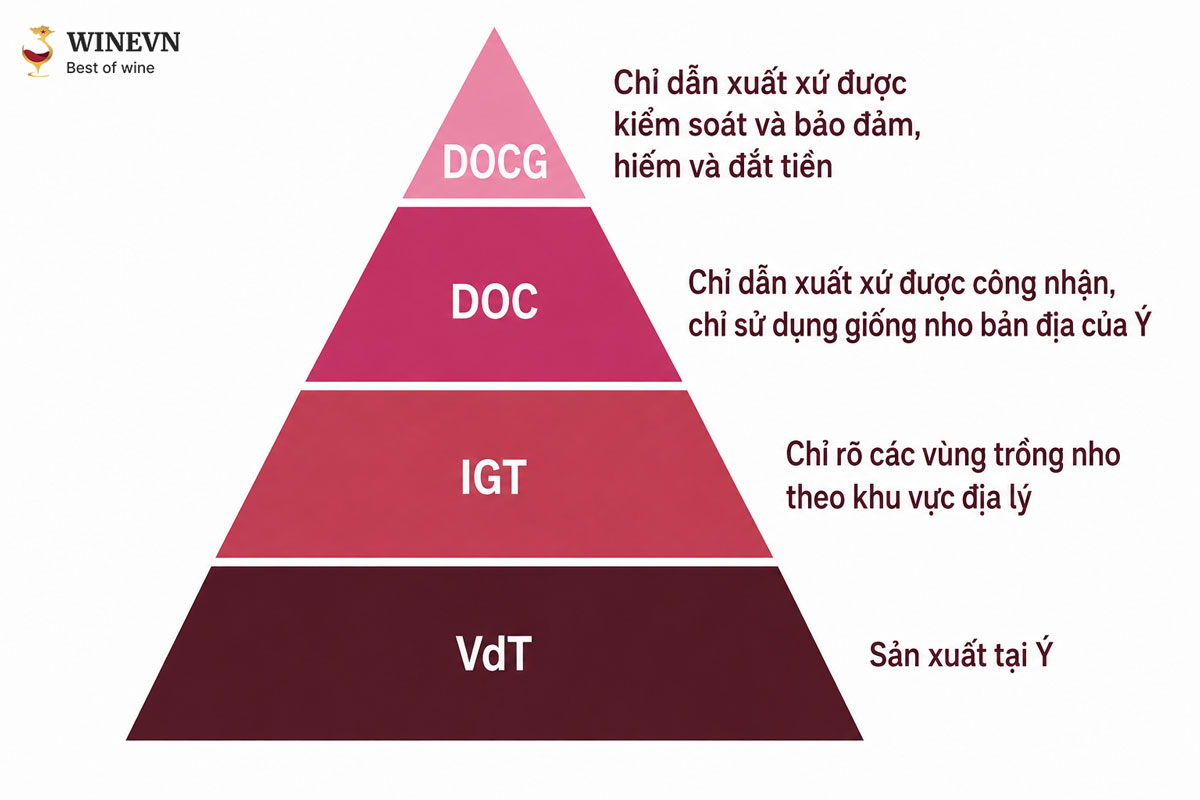 Phân hạng rượu vang Ý là gì