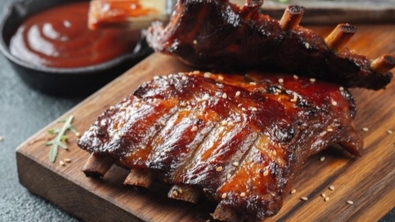 giáng sinh ăn sườn bò nướng