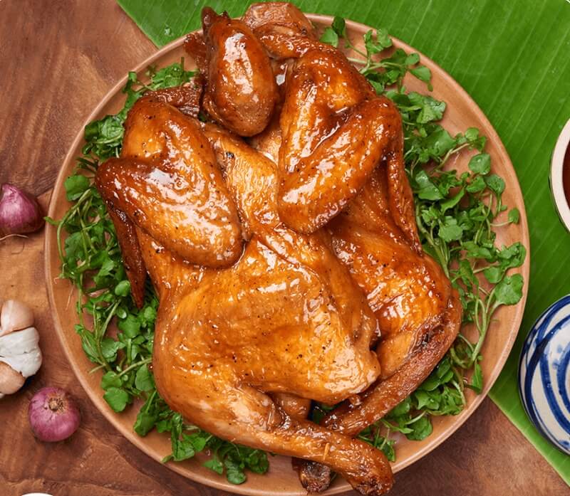 giáng sinh ăn gà nướng mật ong