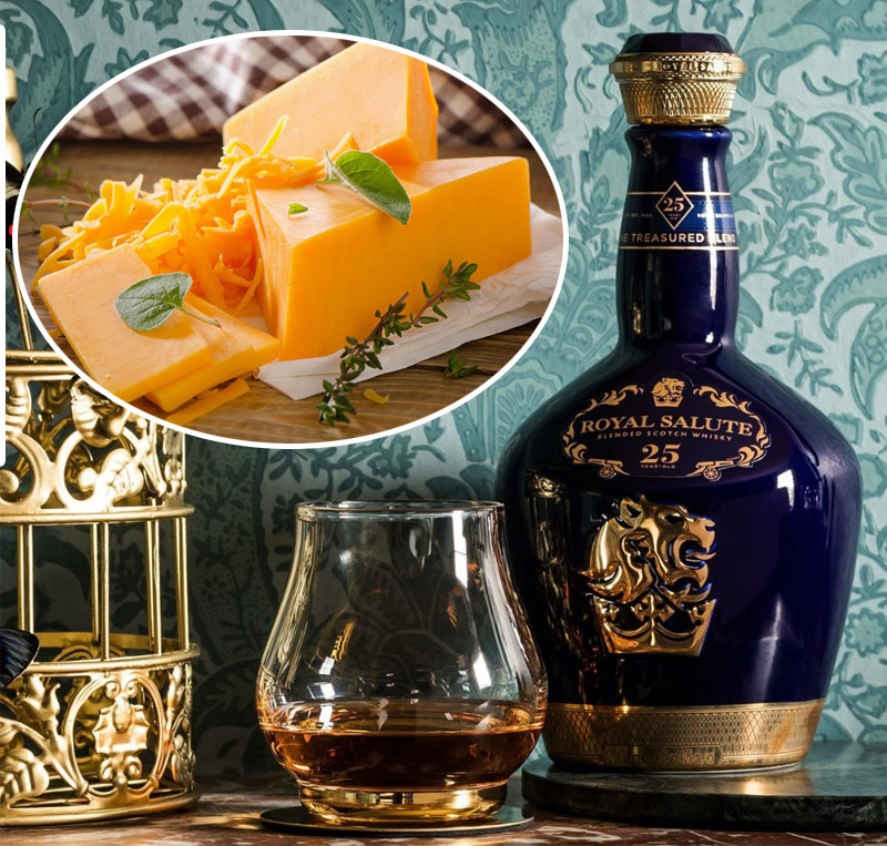 Phô mai Cheddar ăn kèm khi uống chivas