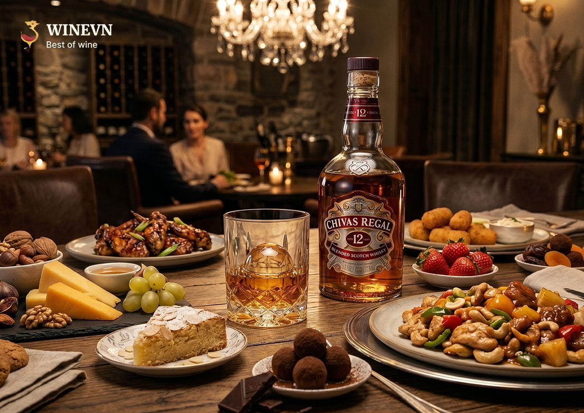 rượu chivas nên uống với đồ ăn gì