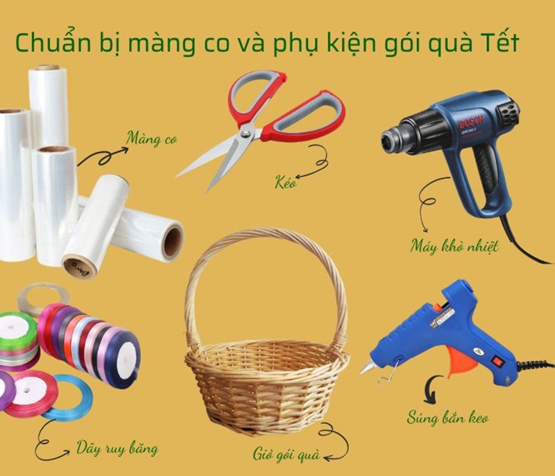 cách gói giỏ quà tết