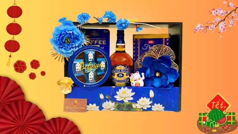 Giỏ quà Tết màu xanh