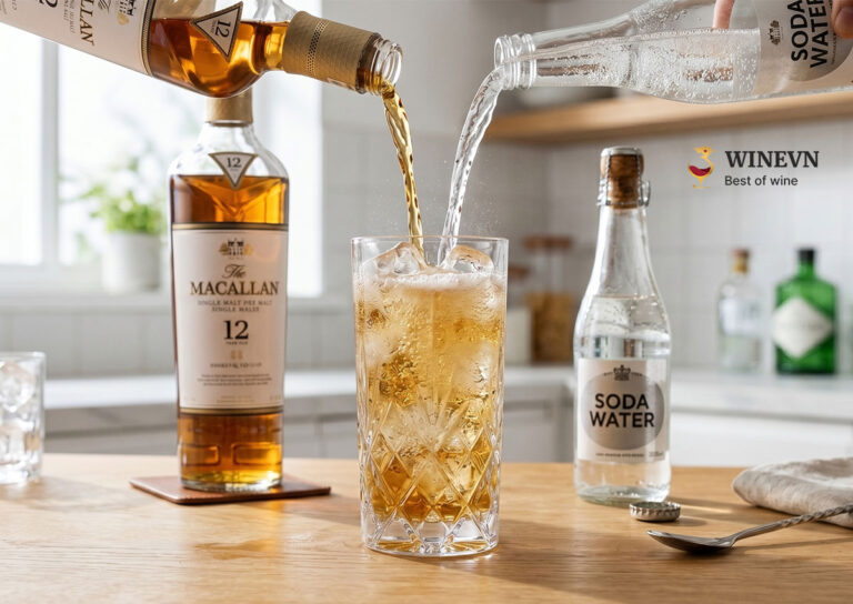 cách pha rượu whisky với soda