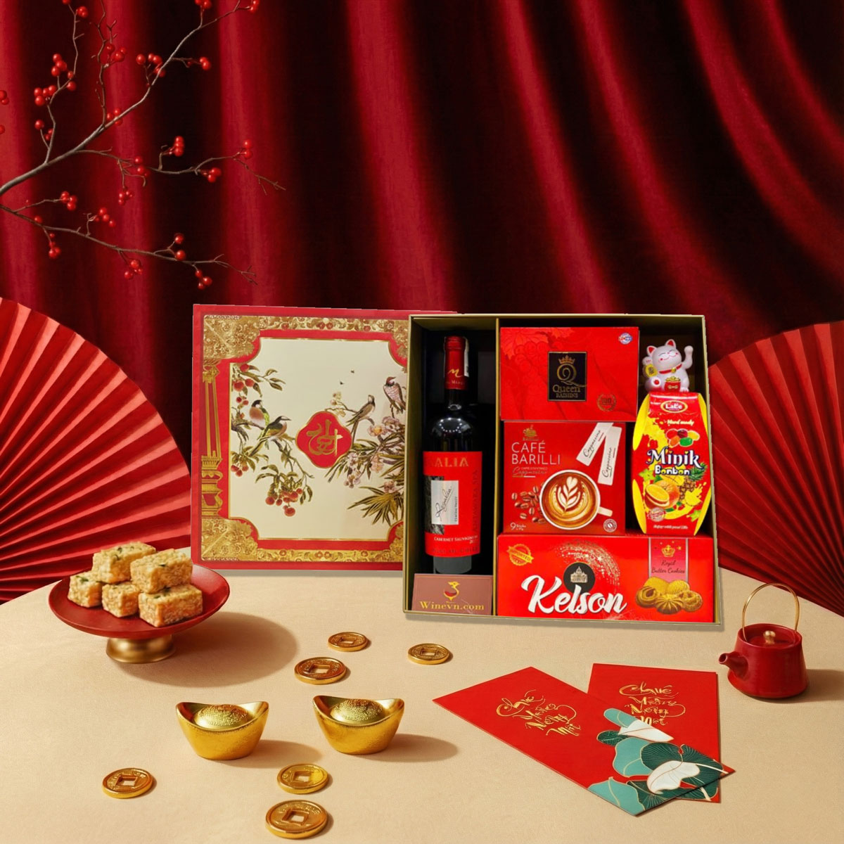 Hộp Quà Tết màu đỏ tặng nhân viên