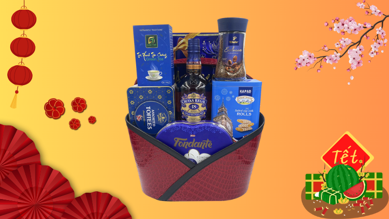 giỏ quà Tết rượu Chivas