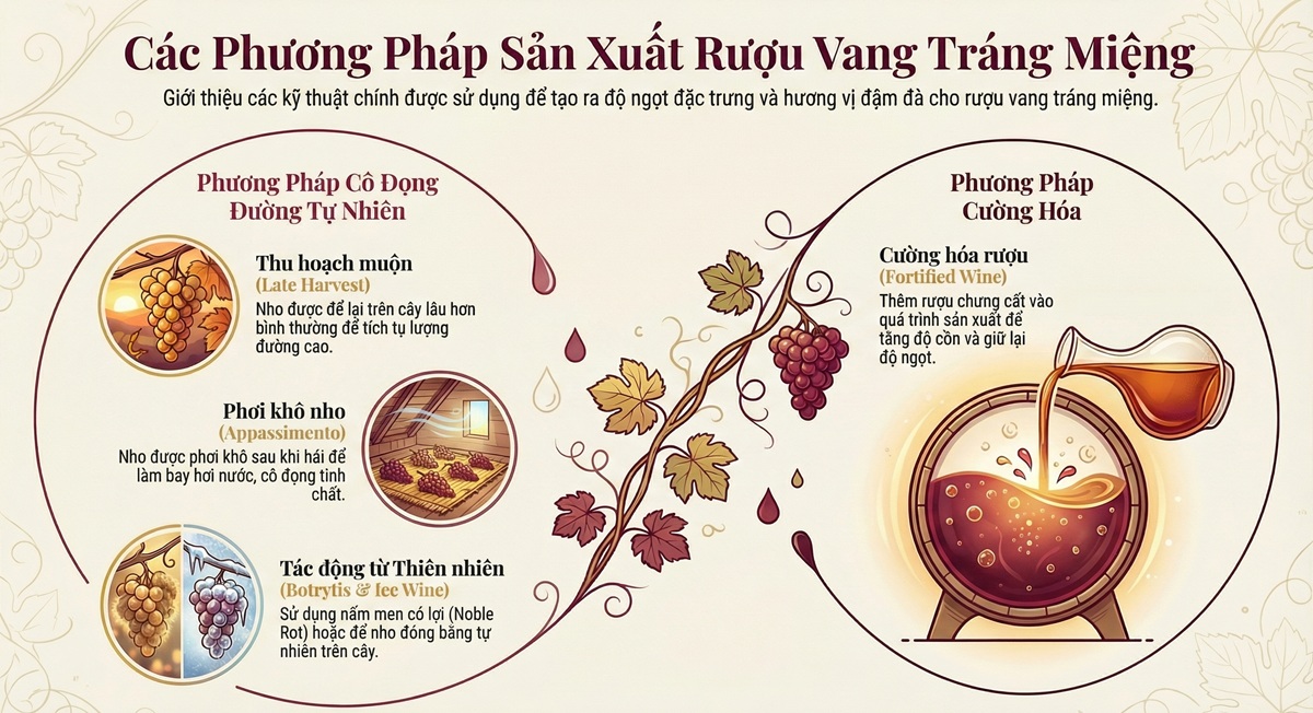 Các phương pháp sản xuất vang tráng miệng