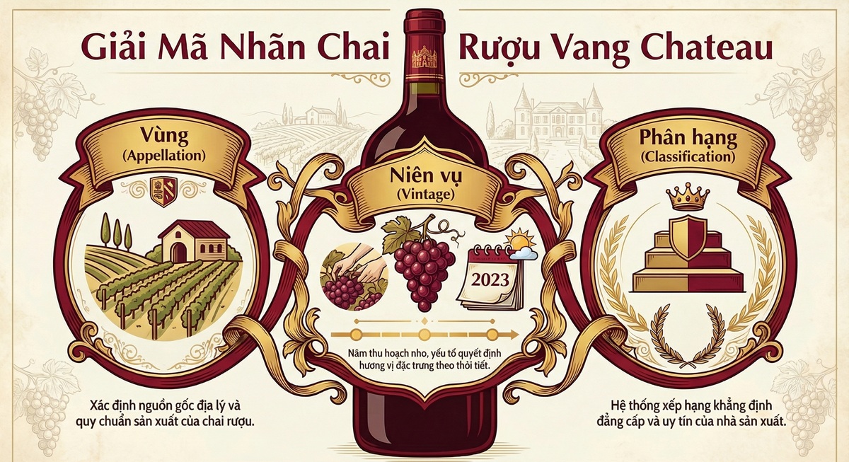 Nhãn chai rượu vang Chateau