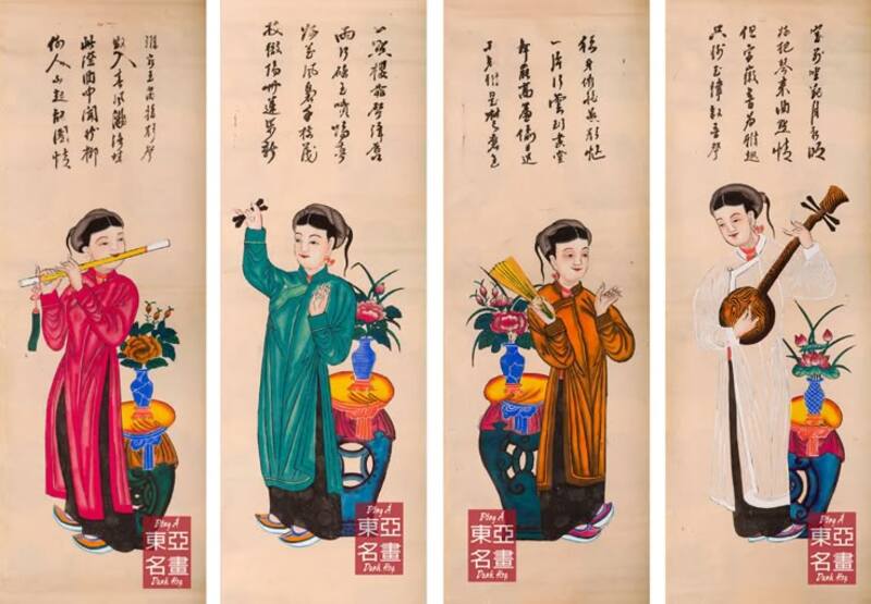 Tranh nhân gian làm quà Trung thu độc đáo