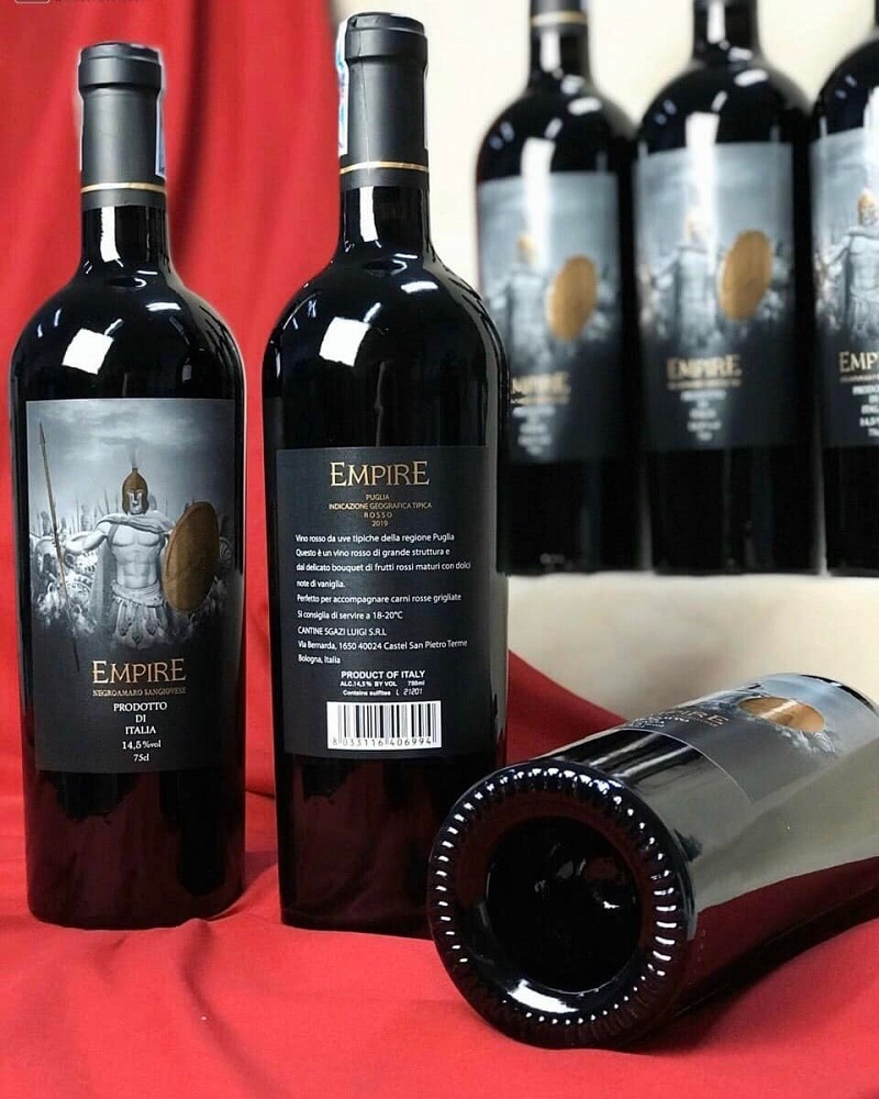 Chai vang Empire Negroamaro Sangiovese