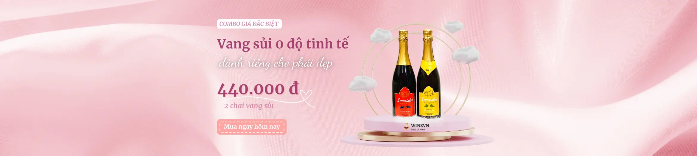 combo 2 chai vang sủi