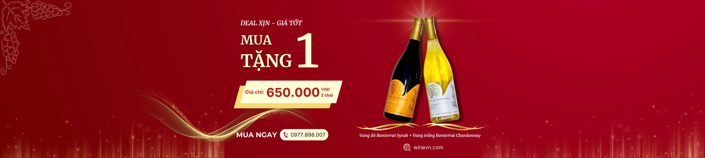 combo vang bonterrat syrah và bonterrat chardonnay