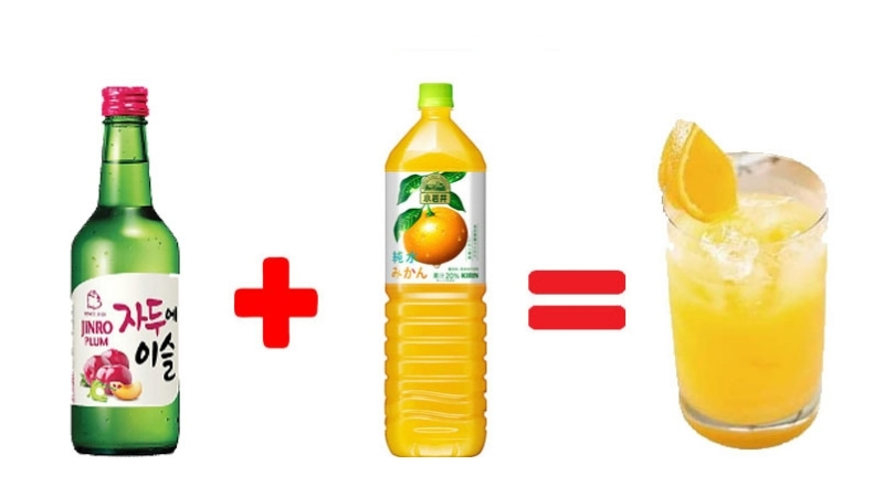 cách pha rượu soju orange