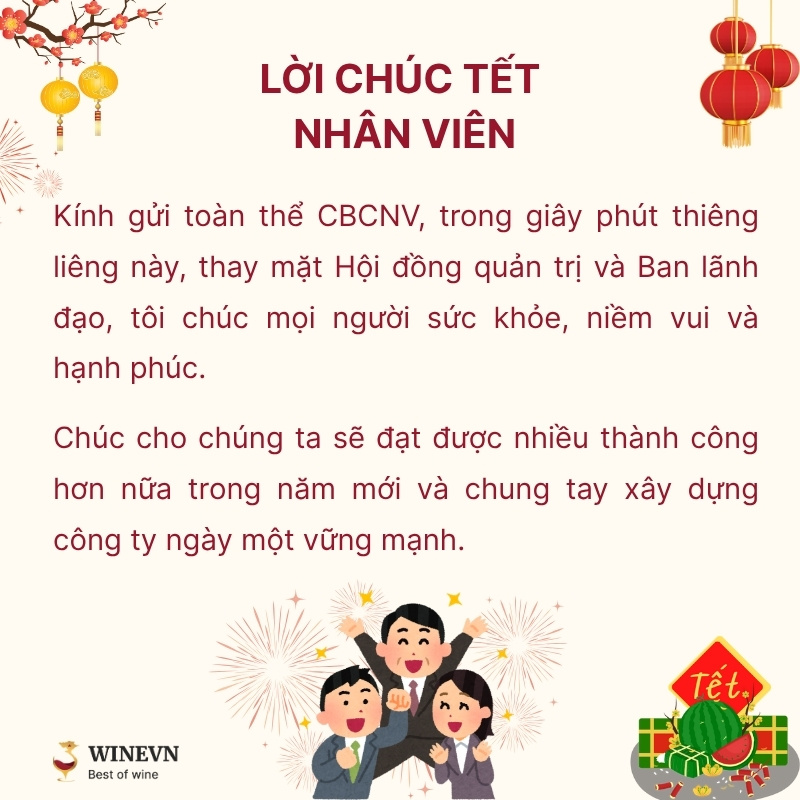 Lời chúc Tết nhân viên công ty