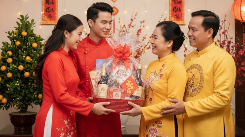 Tặng quà Tết cho bố mẹ bạn trai
